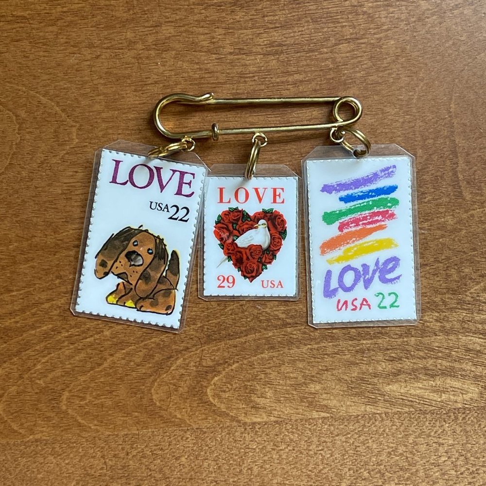 LOVE Stamps Pin/Brooch